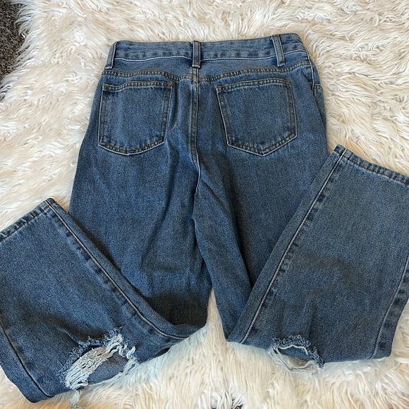 A bluish grayish wide leg ripped jeans for women Petite small. - Picture 2 of 3